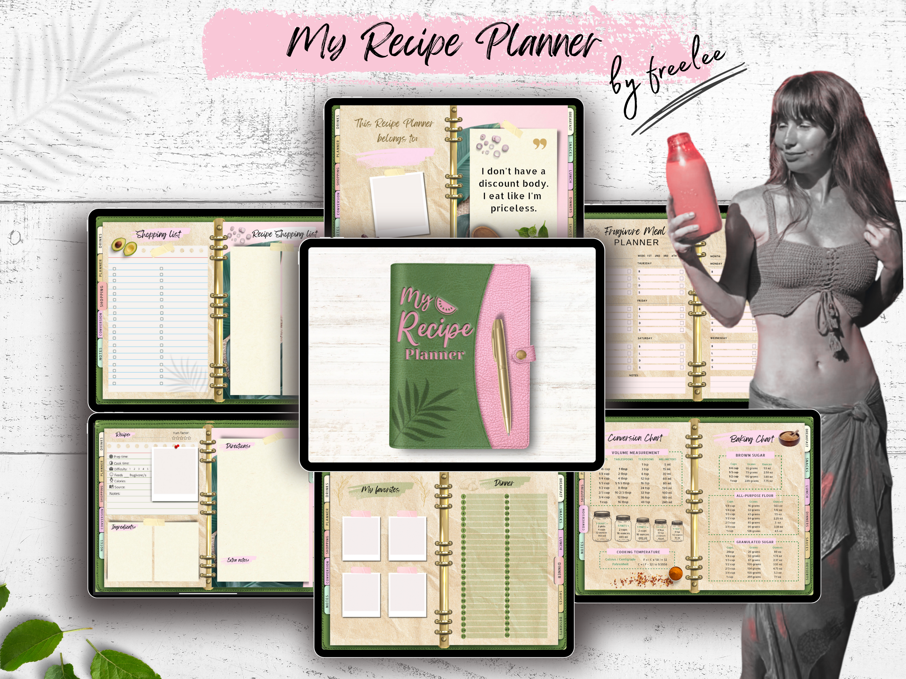 Digital Recipe Book, Goodnotes template, Vertical Planner Digital Planner  for iPad, Notability Planner, Recipe Book Template, Recipe Planner