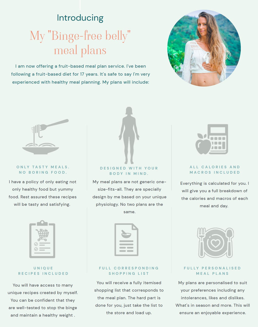 Customised Binge-Busting Vegan Meal Plan by Freelee